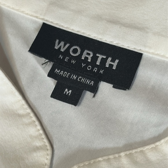 Lot of 2 Worth Button up tops blouses size Medium Floral Cream White Linen Silk - Picture 9 of 16